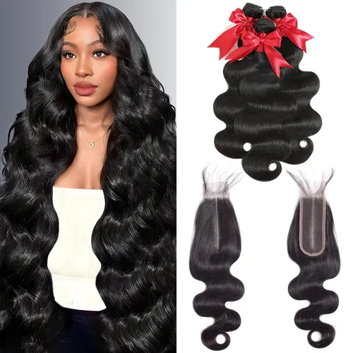 Vista 7 de Cabello humano ondulado con cierre de encaje HD de 10 pulgadas, 100% cabello humano virgen brasileño, ondulado, cierre de encaje transparente 4x4