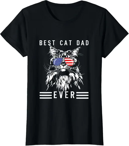 Vista 31 de Funny Maine Coon Cat Best Cat Dad Ever Funny Cat Maine Coon Camiseta, Negro, S