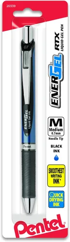 Vista 9 de Pentel EnerGel RTX - Bolígrafo de gel líquido retráctil, punta fina de 0.5 mm, punta de metal, tinta de colores surtidos, paquete de 5