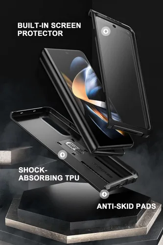 Vista 7 de SUPCASE Funda para Galaxy Z Fold 4 con soporte y clip para cinturón (Unicorn Beetle), [protector de pantalla integrado]