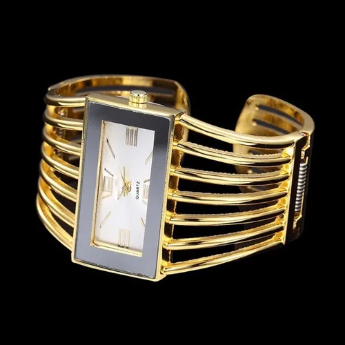 Vista 6 de Relojes de pulsera de moda para mujer, reloj de pulsera analógico de cuarzo con esfera rectangular de lujo, regalos para mujer