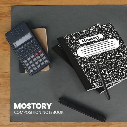 Vista 9 de MOSTORY Paquete de 5 cuadernos de composición – 200 páginas con rayas anchas (100 hojas), tamaño 7.5 x 9.75 pulgadas, suministros escolares a