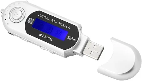 Vista 2 de 1 unidad USB 2.0 digital MP3 reproductor de música portátil LCD compatible con tarjeta TF de 32 GB y radio FM, uso 20 horas, plata