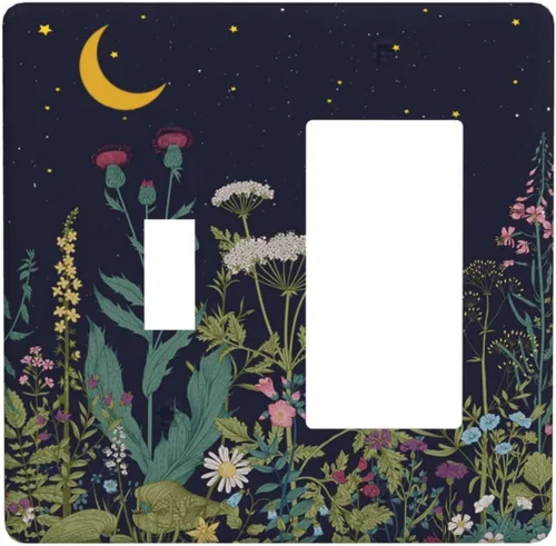 Vista 59 de Cubiertas de pared de lodge rústico retro con diseño de osos, ciervos y animales salvajes. Placas de pared dúplex simples para interruptor de luz.