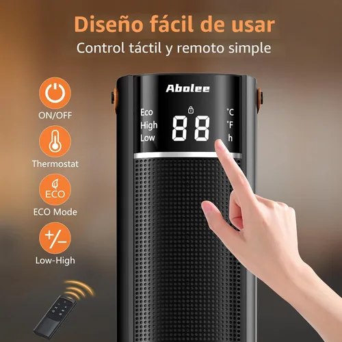 Vista 7 de Calentadores espaciales para uso en interiores, calentador eléctrico de 26 pulgadas y 12 pies/s con control remoto, calentadores eléctricos de 1500