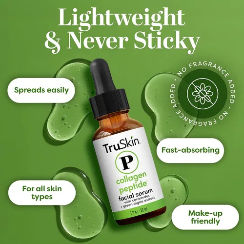 Vista 5 de TruSkin Pro Collagen Multi Peptides Serum para la cara – Suero facial antienvejecimiento con tripéptido-29 y ceramidas – Apoya el colágeno natural