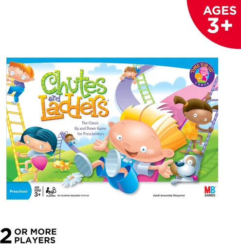 Vista 3 de Hasbro Gaming Juego de toboganes y escaleras 2 a 4 jugadores Regalos de regreso a clases para niños Juegos de aula para preescolar Edades 3+