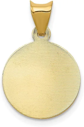 Vista 4 de Diamond2Deal Colgante circular de oro amarillo pulido de 14 k y dama de Guadalupe para mujer (L- 0.515 in W- 0.506 in), Metal, No es una piedra