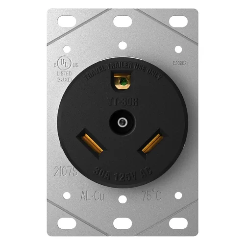Vista 12 de AIDA Enchufe de repuesto para autocaravana de 30 amperios y 125 V, enchufe de ángulo resistente NEMA TT-30P, grado industrial autoconectado a tierra