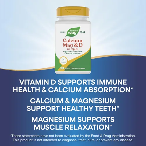 Vista 4 de Suplemento de calcio, magnesio y vitamina D, de Nature's Way, 41420, 100, 1, 1