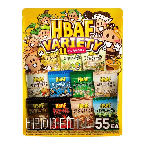 Vista 17 de [Oficial Gilim HBAF] Maíz coreano horneado crujiente con almendras y nueces Nutritivo y sin gluten Almuerzo para niños, merienda para después