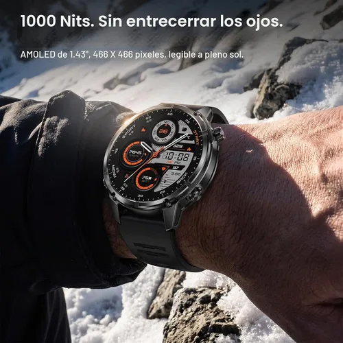 Vista 6 de WalkerFit Reloj inteligente resistente con GPS M6 para hombres, 1.969 in