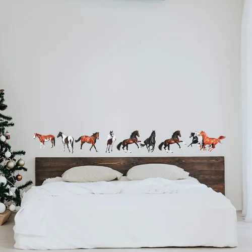 Vista 6 de 30 calcomanías de pared de caballo salvaje, calcomanías de pared para decoración, 11.8 x 7.8 pulgadas