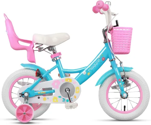 Vista 8 de Glerc Maggie Girls Bike, 12-20 Inch Kids Bike for 2-13 Years Old Children, Princess Style Kids Bicycle with Doll-Seat & Basket & Training Wheels