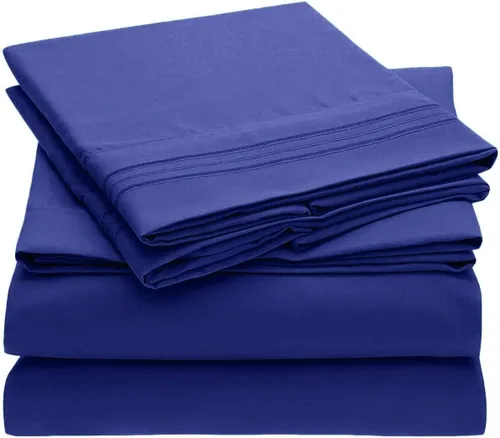 Vista 9 de Home Must Haves Juego de ropa de cama de lujo bordada de color liso 2000, extra suave, acogedor, bolsillo profundo de 12 pulgadas con fundas