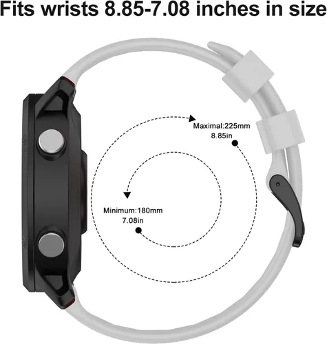 Vista 6 de ISABAKE Correa de reloj para Garmin Forerunner 955/945/745, correa de repuesto de silicona de 0.866 in para pulseras Fenix 5/6/Approach S60 Blanco