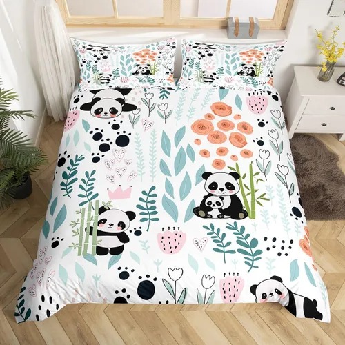 Vista 36 de Erosebridal Juego de ropa de cama individual de animales de la selva para niñas y niños, funda de edredón de elefante oso, tigre, león, safari