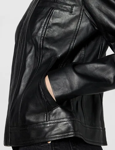 Vista 5 de Cole Haan womens Zip Front Fully Lined Leather Coat