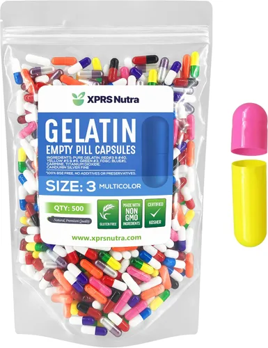 Vista 35 de XPRS Nutra Cápsulas vacías tamaño 3 – 1000 cápsulas vacías de gelatina – Pastillas de relleno de cápsulas de bricolaje – Tapa de gel de píldora