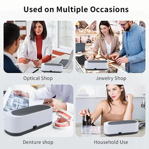 Vista 6 de Máquina de limpieza portátil profesional, limpiador pequeño ultrasónico LifeArt usado para limpiar gafas, joyas, dentaduras postizas