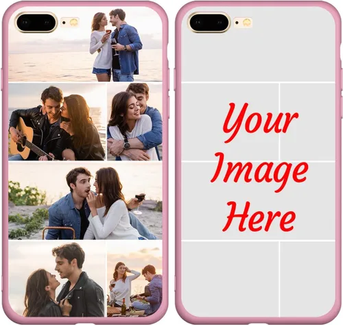 Vista 21 de Funda de teléfono con foto personalizada para iPhone 7 Plus 8 Plus, imagen personalizada/texto, funda negra delgada y suave, regalo único de nicho