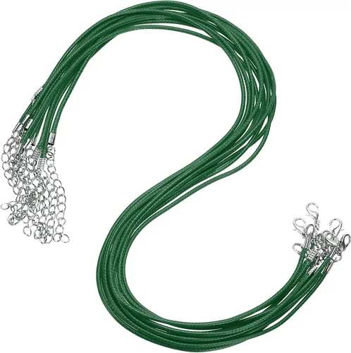 Vista 121 de MECCANIXITY 10 cordones de collar encerado de 18 pulgadas, cadena de collar a granel con cierre de 0.059 in de cuerda de cuero encerado para hacer