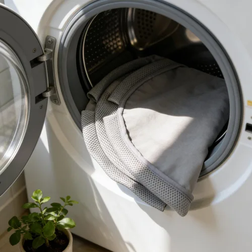 Vista 6 de Hamaca elevada para gatos, tumbona de malla lavable extraíble Marco de metal a prueba de óxido, malla a prueba de arañazos, instalación sin