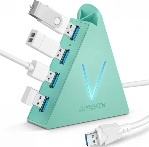 Vista 13 de FlyingVHUB Hub USB 3.0 de 4 puertos, torre concentrador USB con cable extendido de 2 pies, divisor USB para laptop, PC, PS4, PS5, Xbox, mouse