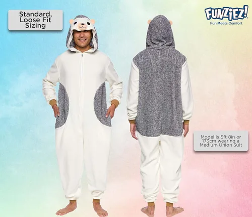 Vista 3 de Enterizo de erizo para adultos, disfraz de Halloween de animales - Traje de cosplay de una pieza dálmata de felpa para adultos, mujeres y hombres