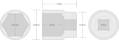 Vista 47 de TEKTON Llave de vaso poco profunda de 6 puntos de 1/2 pulgada de cuadradillo x 1-5/16 pulgadas SHD22033