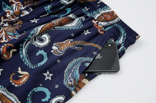 Vista 4 de Atwfo Conjunto de camisa hawaiana y pantalón corto para hombre, conjunto de 2 piezas para vacaciones, casual, con botones, playa, trajes florales