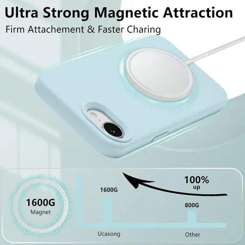 Vista 518 de Funda magnética de silicona para iPhone 13 Pro, color blanco antiguo [Compatible con Magsafe] [Forro de microfibra suave antiarañazos], funda