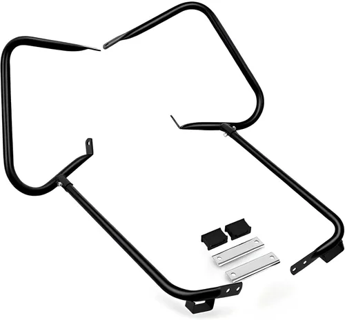 Vista 6 de Kit de riel protector de alforja trasera compatible con Harley Touring Road King Street Glide Electra Glide 2009-2013, protección de barras de Negro