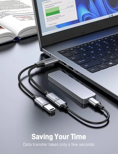 Vista 4 de Divisor USB 3.0 de 1 en 2 salidas, cable USB divisor Y, cable USB macho a 2 hembras para PC, tableta, portátil, MacBook, teclado, PS4, PS5, mouse
