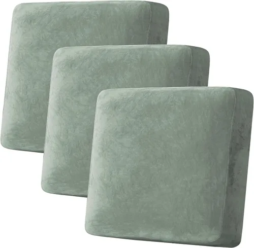 Vista 14 de H.VERSAILTEX Funda de cojín elástica de terciopelo para sofá, funda de cojín de felpa para cojines de silla, protector de muebles, cojín de asiento