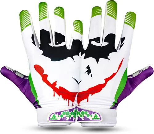 Vista 9 de Guantes de fútbol juvenil – Guantes de receptor ancho Elite Trendy para jóvenes y adultos – Guantes de fútbol para niños con agarre extra adhesivo