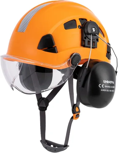 Vista 11 de Casco de protección para los oídos y visera ANSI Z89.1 con ventilación ABS forestal, arborista, árbol, construcción, construcción, protección