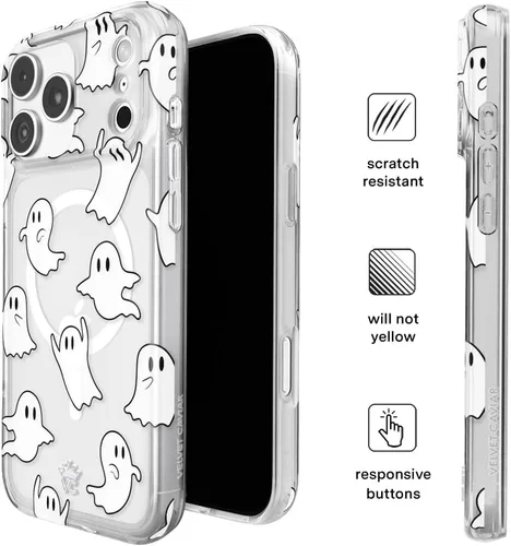 Vista 302 de VELVET CAVIAR Funda para iPhone 15, compatible con MagSafe, probada contra caídas de 10 pies, fundas protectoras de diseño, leopardo color rosa