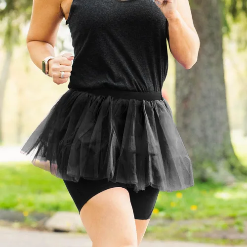 Vista 2 de Gone For a Run Tutu Skirt for Women - Fluffy Tulle - Running Costume Negro
