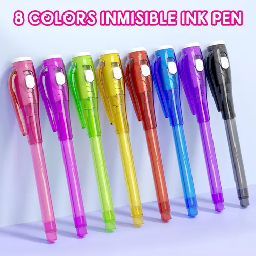 Vista 5 de Juego de Tinta Invisible Espía para Niños, Juguetes de Regalo de Fiesta para Niñas y Niños, Marcadores Mágicos para Niñas y Niños, Diversión al Aire