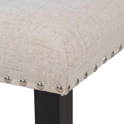Vista 9 de Juego de mesa de comedor para 6, mesa de comedor rectangular de madera con 4 sillas tapizadas y un banco, mesa de chapas de mármol con patas de mesa