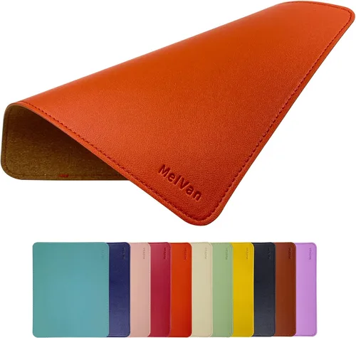 Vista 11 de MelVan Alfombrilla de mouse de piel sintética con borde cosido, alfombrilla de mouse de madera, alfombrilla de mouse impermeable para computadoras