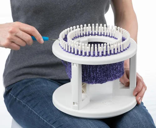 Vista 5 de Telar doble Authentic Knitting Board, giratorio y blanco