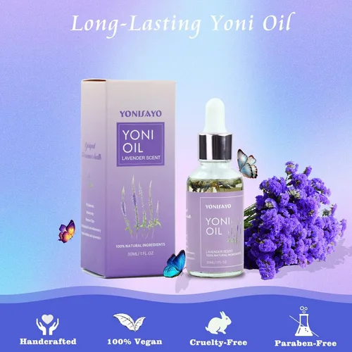 Vista 3 de Yoni - Paquete de 2 aceites esenciales para mujeres, desodorante íntimo femenino totalmente natural que elimina el olor, pH equilibrado, suero