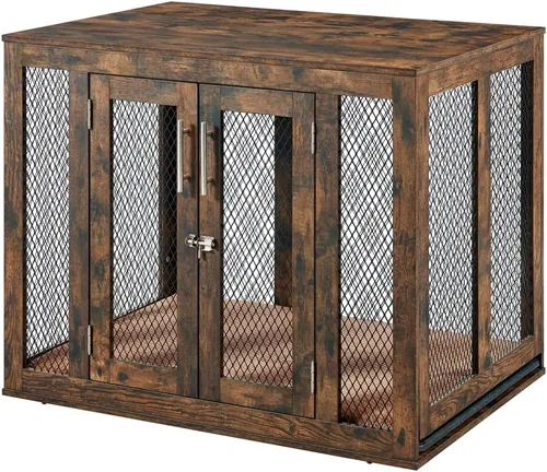 Vista 9 de unipaws Mueble pequeño para jaula de perros con bandeja para perros, gatos, mini cerdos, conejos, estética interior, perrera moderna y decorativa