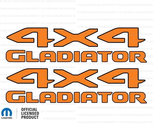 Vista 13 de Adhesivos gráficos de cabecera de gladiador 4x4 para Jeep Wrangler/Gladiator JL/JT (2019-2024) 392 bronce con contorno negro F392BO (juego de 2)