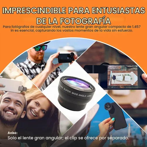 Vista 5 de iOgrapher Lente gran angular de 1.457 in para iPhone y teléfonos inteligentes, lente macro y lente ancha para teléfono, lente macro para iPhone
