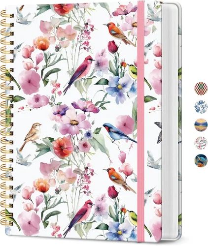 Vista 22 de Cuaderno rayado en espiral para el trabajo, 300 páginas gruesas B5 (7.1 x 10 pulgadas), diario a rayas universitarias para mujeres y escritura