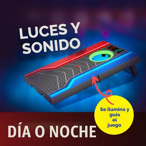 Vista 5 de Juego de tablas de cornhole electrónicas, puntuación automática, incluye 1 tablero de cornhole, 1 control remoto y 8 bolsas de frijoles