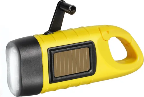 Vista 8 de SEANCHEER Linternas solares de manivela, linterna LED compacta recargable de emergencia, linterna de supervivencia de mano, linterna de dinamo